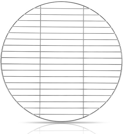 Peviasot Grillrost Edelstahl 55 cm Rund – 304 Edelstahl BBQ Grillgitter, Stabil 6mm Draht, Flach, Silber, Ersatzrost für Holzkohlegrill, Kugelgrill & Garten BBQ