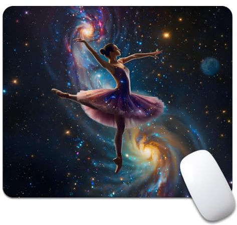 Ballerina Tanzt Im Weltraum Maus Pad Genähten Kanten Mousepad Leichtes Mausmatte Für Laptop Spiele Pc 25X30Cm