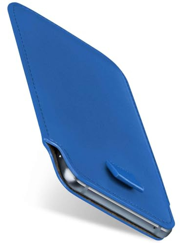 moex Slide Case für Oppo Reno15 Pro 5G Handytasche zum Einstecken Ultra dünn, Einsteckhülle Holster Hülle PU Leder, Sleeve Etui Handyhülle mit 360 Grad Komplettschutz, Blau
