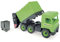 Wader Middle Truck grüner Müllwagen im Karton, realistisches Müllauto, bewegliche Seitenklappe und Lift, inkl. Mülltonne, L = 43 cm, robuste Konstruktion, ab 1 Jahr