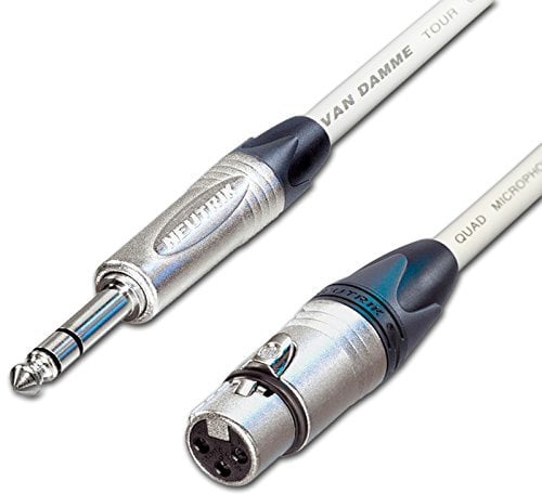 Female XLR to ¼ TRS Jack Lead. Balanced STARQUAD Mic Cable. Short 10m 6m 3m 20m (2m, White)