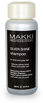 Makki Silver Shine Shampoo für weißes, graues, gebleichtes und aufgehelltes Haar, Anti-Gelb