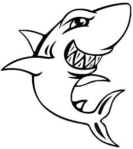 Aufkleber Hai-Fisch Shark Fun Autoaufkleber Sticker Waschstrassenfest UV-Beständig Premium Edition