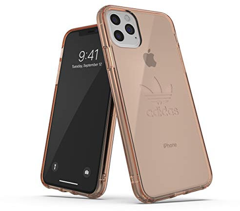 adidas Originals Compatible with iPhone 11 Pro Max Case, Large Logo Print Transparent Protective Mobile Phone Case – Rose Gold