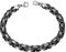 ChainsHouse Schwarz Silber Königsarmband 6mm briet 21cm lang Armreif für Valentinstag Geburtstag