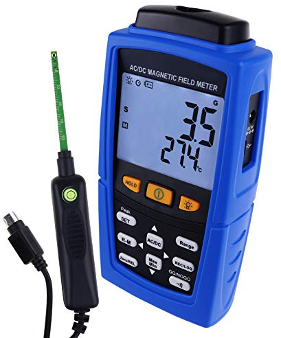 Professionelles AC/DC Gaussmeter Magnetisch Feld Stärke Magnetometer 3000mT (30000G) Teslameter Auto/Manuell Aufzeichnung Meter Prüfer