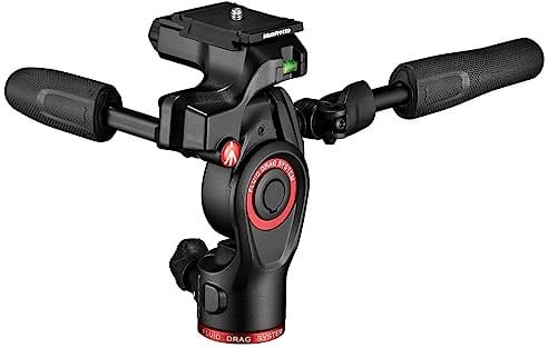 Manfrotto Manfrotto Befree - Testa treppiede a 3 vie, in alluminio, carico utile 6 kg, per treppiedi da viaggio, con manici pieghevoli, sistema di trascinamento fluido, per foto e video, attrezzatura