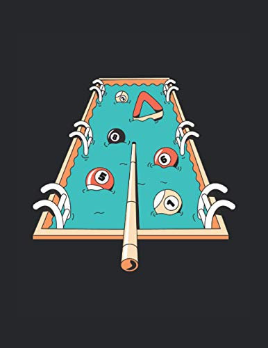 Notebook: 8.5 x 11 inch, 110 pages, Lined, Softcover | Journal / Diary | Design: Pool Game Swimming Pool Billiards Pun