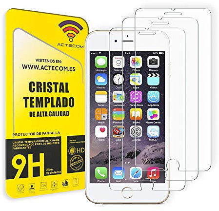 ACTECOM Pack de 3 Protector de Pantalla Compatible con iPhone 6/7/8/SE 2020/SE 3 de 4,7 Cristal Templado CASE FRIENDLY 9H 2.5D (3 uds.)