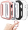 Mugust 4 Paquets Coques compatibles avec Apple Watch 38mm [Pas de Protecteur D'écran] Series 3 2 1, Coque de Protection Rigide en Polycarbonate Compatible avec iWatch 38mm (Pack A)