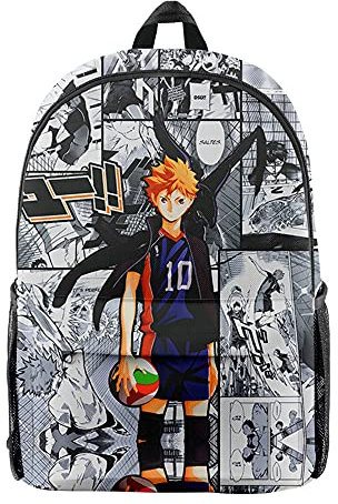 Haikyuu Rucksack, beliebte Büchertasche, Anime, 3D-Druck, Schultasche, Reisen, lässig, Laptop-Rucksäcke, Tagesrucksack für Studenten, Jungen, Mädchen, Typ1, 10x17x6inch