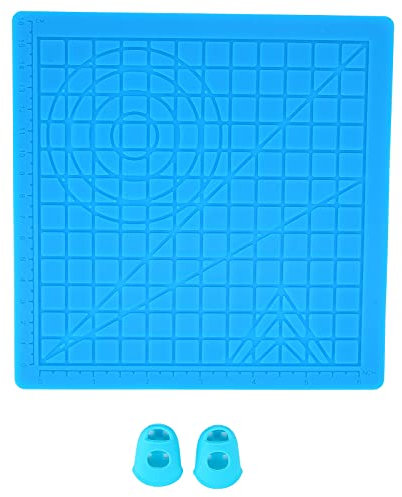 Tapis de Conception 3D, Tapis de Stylo D'impression 3D en Silicone avec Capuchons pour les Doigts, Tapis de Modèle de Base 3D en Silicone Flexible, Dessins Multiformes pour Stylos D'impression 3D Cade