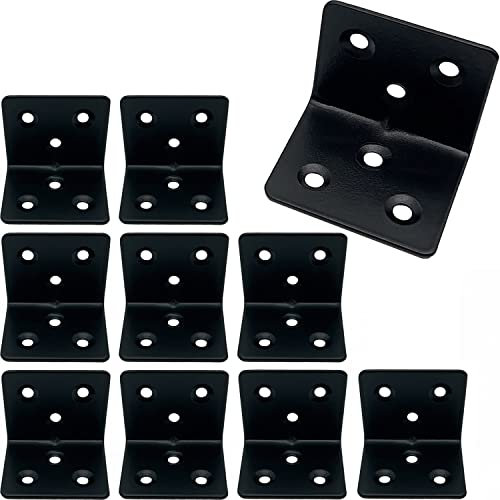 Squadretta di Giunzione Raccordo angolare Staffe angolari in acciaio inox a forma di L - 10 pezzi 38x30x1.5mm 90 Gradi Supporti Angolo Retto Staffe per fissaggio mobili in legno