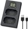 LP NP-FZ100 Camera Battery Charger, Dual USB Charger with LCD Display, Compatible with Sony A6600 A9 A9R A9S A9II A7C A7S A7SIII A7III A7RIII A7RIV A7IV Cameras, Charging Station for Sony NP-FZ100