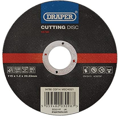 Draper 94780 Multi-Purpose Cutting Disc, 115 x 1.2 x 22.23mm
