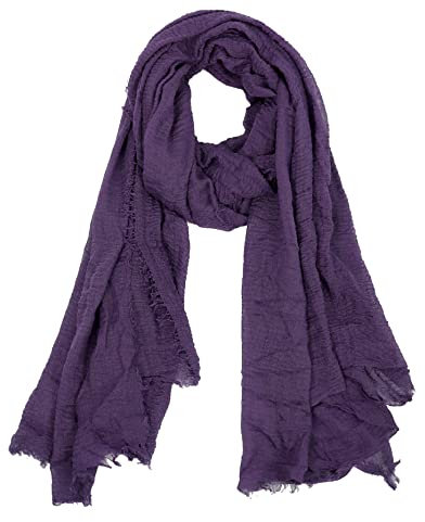 Van Der Rich ® - Schal mit fein gekreppter Oberfläche für Damen und Herren (82-Violett, One Size)
