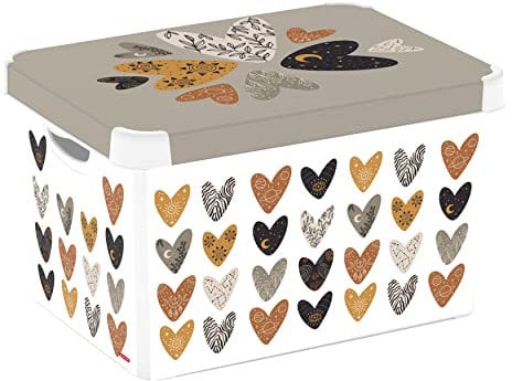 Curver Stockholm Deco Storage Box, 22 Litres - Celestial, Pink