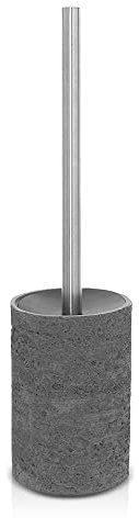 Inbagno Scopino per WC Effetto Pietra Grigio, in Resina (Scopino WC)