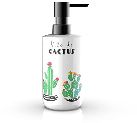 METAFORM Dispenser Sapone da Appoggio Bianco in Ceramica MOD. Cactus