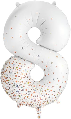 Oaktree 86,4 cm Nummer 8 Sparkling Fizz Holographic Rose Gold