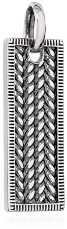 NKlaus 27mm Stabanhänger Knoten 925 Sterling Silber teiloxidiert Barren Kettenanhänger 14027