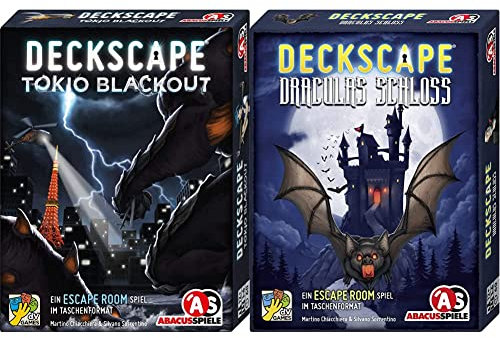 ABACUSSPIELE 38231 - Deckscape – Tokyo Blackout, Escape Room Spiel, Kartenspiel 38213 - Deckscape - Draculas Schloss, Escape Room Spiel, Kartenspiel