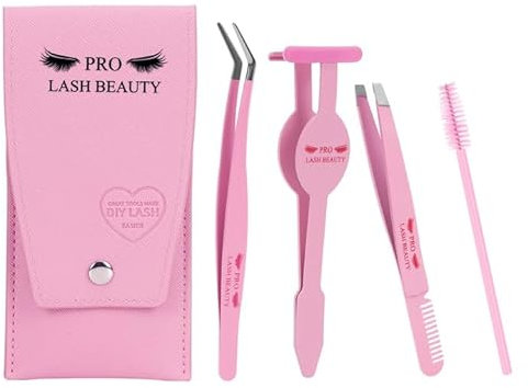 PRO Lash Applicator Tool & Tweezers Kit for Lash Clusters Plus Upgraded Eyebrow Tweezers (3 pcs)