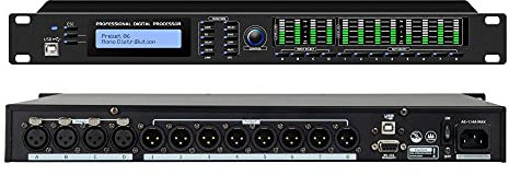 QAZNHODDS Processeur 4In8Out Processeur audio numérique Processador De Audio Equalizer DJ Studio pour la performance en direct
