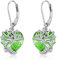 Geburtsstein Ohrringe 925er Sterling silber Lebensbaum Ohrringe Geburtsstein Herz Ohrringe Schmuck Geschenke für Damen Frauen (A-Aug)