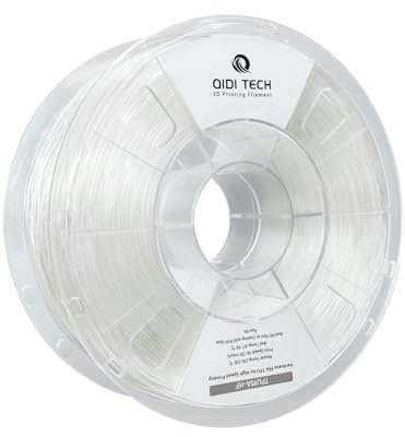 QIDI TECH TPU 95A Hohe Fließfähigkeit Filament 1.75mm,TPU95A-HF Flexibles 3D Drucker Filament, hohe Elastizität,Geeignet für Hochgeschwindigkeitsdruck, 1kg Spule(2.2lbs), Transparent