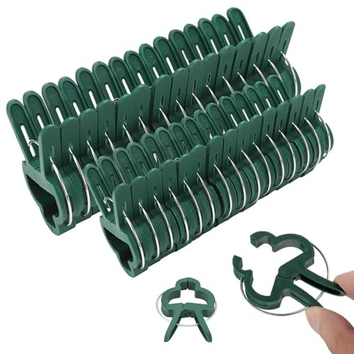 HGKOL Garden Plant Clips 2 Sizes Reusable Support Plant Clips Rings Small & Large Adjusting Gripper Clip for Climbing Plants Stem Vines Flower Vegetables Tomatoes (Pack of 60)