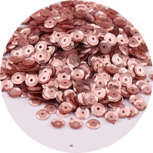 Whakano Pailletten zum basteln,Pailletten 6mm,Lose Pailletten, | Handwerk Pailletten Spangles,für DIY Herstellung,Kleidung,Kunsthandwerk,Nähen,ca.1000 Pailletten,Sekt