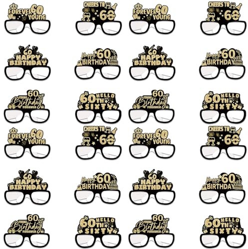Tainrunse Geburtstag Papier Sonnenbrille Teenager 24 Stück Brille Party Brillen Dekoration 18 21 30 40 50 60 70. Feier Foto Requisite F Einheitsgröße