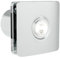 Chrome Bathroom Extractor Fan with Light 4 Inch/100mm IPx4 Rated - Flow Plus Ceiling Bathroom Fan Extractor for Ventilation, Silent Exhaust Fans for Bathrooms, Lightweight Exhaust Fans for Toilet