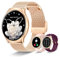 Iaret Montre Connectée Femme, Écran AMOLED 1,43'' Smartwatch avec Repondre Appel 100+ Modes Sportifs Fréquence Cardiaque Sommeil Podometre Calories, 3 Bracelets Montre pour Android iOS, Or Rose