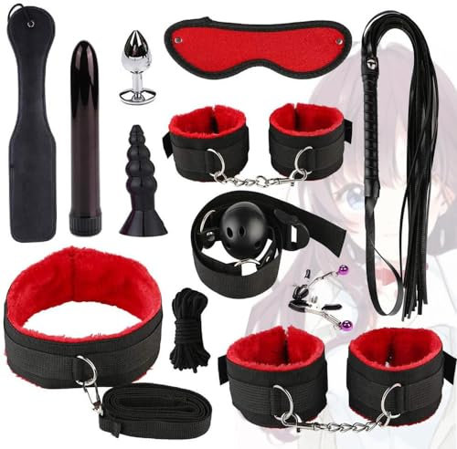 NsibAn Nylon Fitness Accessori B-ôňd-àgé-rômâňçé kit Giochi Giocattoli 12pezzi/confezione (Rosso)