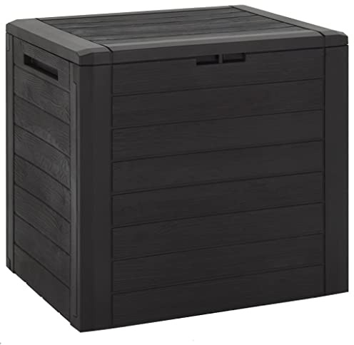 FOZICV Garten-Aufbewahrungsbox Braun 58,5x46x55 cm PP Outdoor Aufbewahrung Gartenbox Sitzbank Terrassenbox Outdoor Kissenbox Sitzkissen Box Stauraumbox Balcony Furniture Gartenmobel