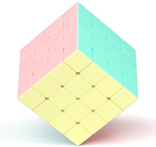Vdealen Macaron Zauberwürfel Speed Cube Zauberwürfel Original, Glattes Stickerless Magic Würfel für Kindergeparty, Magic Cube Spielzeug Geschenke für Kinder Teenager Erwachsene(4x4x4)