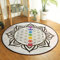 SANBEC Bunte Chakra-Blume des Lebens, runder Teppich, Wohnzimmerteppich, Camping-Picknickmatte, Wohnzimmer, rutschfeste Yogamatte, Kinderspielmatte