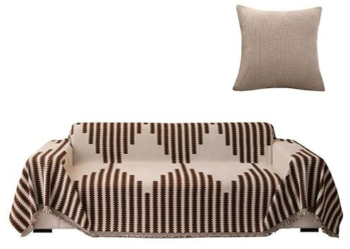 jianyana Sofa überzug, Weich rutschfest Sofabezug Universal Couch überzug für 2 3 4 Sitzer mit Sofaschoner Atmungsaktiv Maschinenwaschbar Möbelschutz für nordisches Sofa mit 1 Kissenbezug