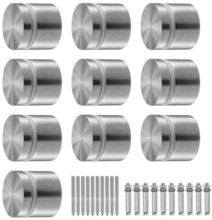 VEVOR Pince à verre ronde pour garde-corps en verre trempé de 8 à 12 mm, 10 pcs, pince de montage de verre en acier inoxydable 316, support d'étagère pour balcon, jardin, piscine, escalier, argent