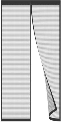 Zanzariera Magnetica in Vetroresina Deluxe - Rete 135x220cm Super Resistente,Tenda con Magneti Ancora Più Potenti,Resiste al Vento e ai Raggi UV Nero