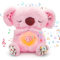 Nutria Bebe Dormir, Peluche Koala Que Respira para Dormir,Koala Peluche, PQKL-party Koala Que Respira Peluche de Koala con Música y Luces Regalos de Cumpleaños para Niñas y Niños(Rosa)