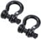 KATSU Tools Tow Shackles 2PK 7/8 D-Ring Shackle 6.5 Ton Heavy Duty Galvanized 52,000 lbs Break Strength Stronger Than 3/4 D Shackle, for Tow Strap Winch Rope 4x4 Off Road Vehicle Recovery, Black