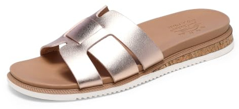 Skechers Damen Desert Kiss Low Peak Look Schiebe-Sandalen, Rosegold Duraleather, 40 EU