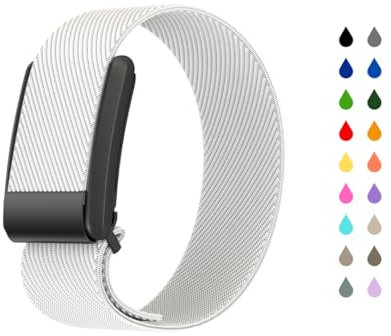 Generisch Lunar Straps atmungsaktives und verstellbares Nylon Sportband aus Nylon kompatibel mit Whoop 4.0 (Pearl White)