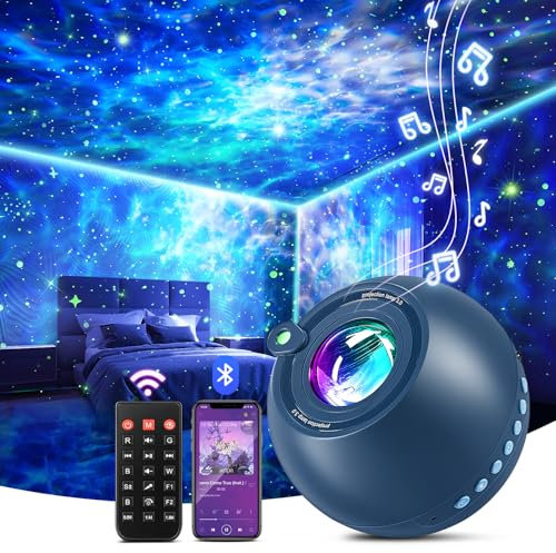 Star Projector, 15 Colors Galaxy Projector for Bedroom Adults, 15 Star White Noise Star Projector Ceiling for Adults, Star Projector with Bluetooth,