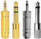 CWPFVQA Pack De 4 Adaptateurs pour Casque, Adaptateur Jack Stéréo, Adaptateur Jack Audio, Convertisseur Prise Casque 6,35 Mm vers 3,5 Mm, Adaptateur Microphone