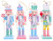 Gatuida 4er Set Nussknacker Figuren Aus Holz – 12 cm Hohe Weihnachtsdeko FüR Den Christbaum, Traditionelle Nussknacker AnhäNger in Rosa Und Pastell