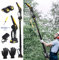 Cordless Pole Saw 2-in-1, 6-Inch Mini Chainsaw and Extendable Electric Pole Saw for Tree Trimming, Battery-Powered with 2 x 2000mAh Batteries for Pruning High and Low Branches